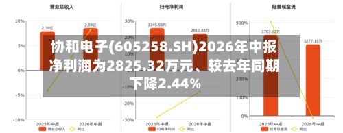 协和电子(605258.SH)2026年中报净利润为2825.32万元、较去年同期下降2.44%-第3张图片