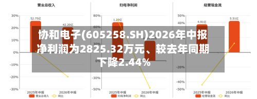 协和电子(605258.SH)2026年中报净利润为2825.32万元	、较去年同期下降2.44%-第2张图片