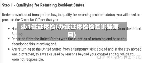 sb1签证体检(办签证体检检查哪些项目)-第2张图片
