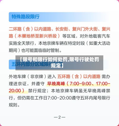 【限号和限行如何处罚,限号行驶处罚规定】