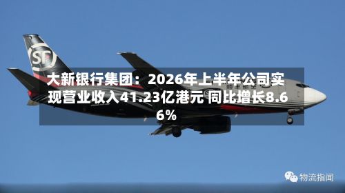 大新银行集团：2026年上半年公司实现营业收入41.23亿港元 同比增长8.66%