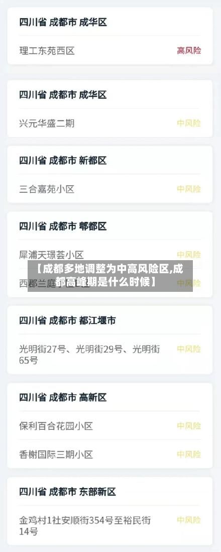【成都多地调整为中高风险区,成都高峰期是什么时候】-第2张图片