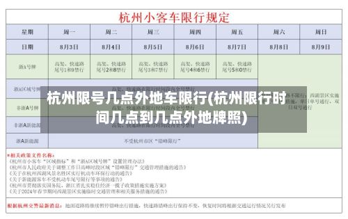 杭州限号几点外地车限行(杭州限行时间几点到几点外地牌照)-第2张图片