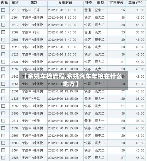 【余姚车检流程,余姚汽车年检在什么地方】