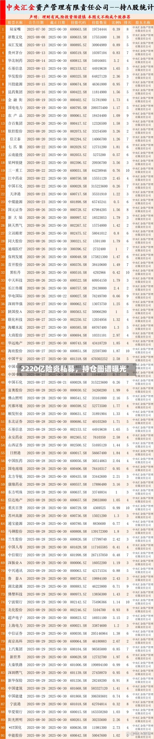 2220亿险资私募	，持仓图谱曝光-第2张图片