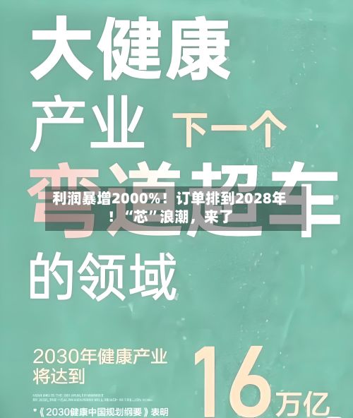利润暴增2000%!订单排到2028年!“芯”浪潮,来了
