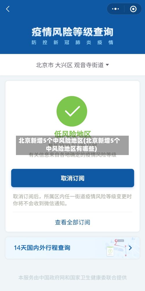北京新增5个中风险地区(北京新增5个中风险地区有哪些)