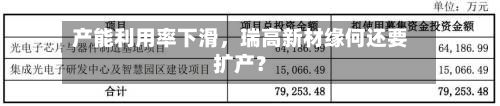 产能利用率下滑，瑞高新材缘何还要扩产？-第3张图片