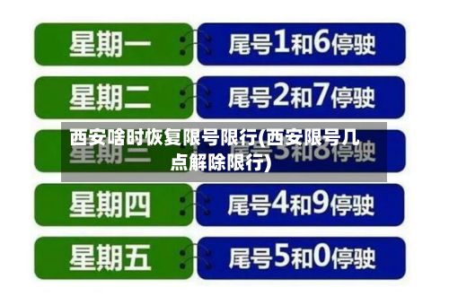 西安啥时恢复限号限行(西安限号几点解除限行)-第3张图片