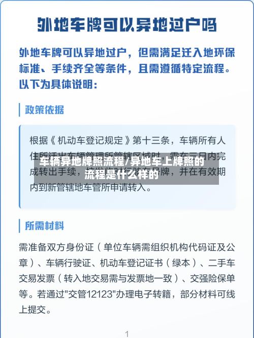 车辆异地牌照流程/异地车上牌照的流程是什么样的
