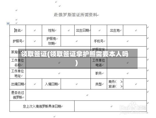 领取签证(领取签证拿护照需要本人吗)