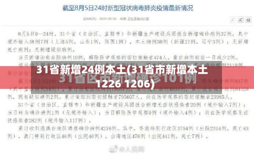 31省新增24例本土(31省市新增本土1226 1206)