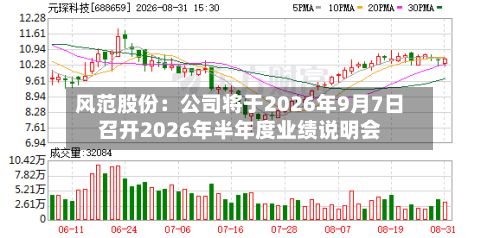 风范股份：公司将于2026年9月7日召开2026年半年度业绩说明会