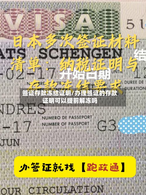 签证存款冻结证明/办理签证的存款证明可以提前解冻吗-第2张图片
