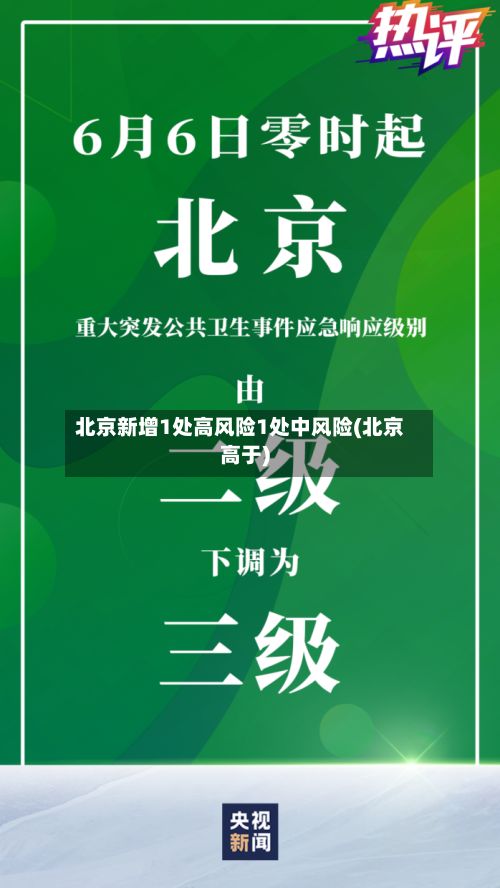 北京新增1处高风险1处中风险(北京高于)
