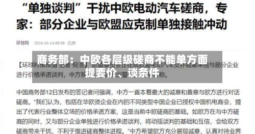 商务部:中欧各层级磋商不能单方面提要价、谈条件