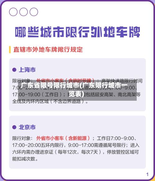 广东省限号限行城市(广东限行城市一览表)-第2张图片